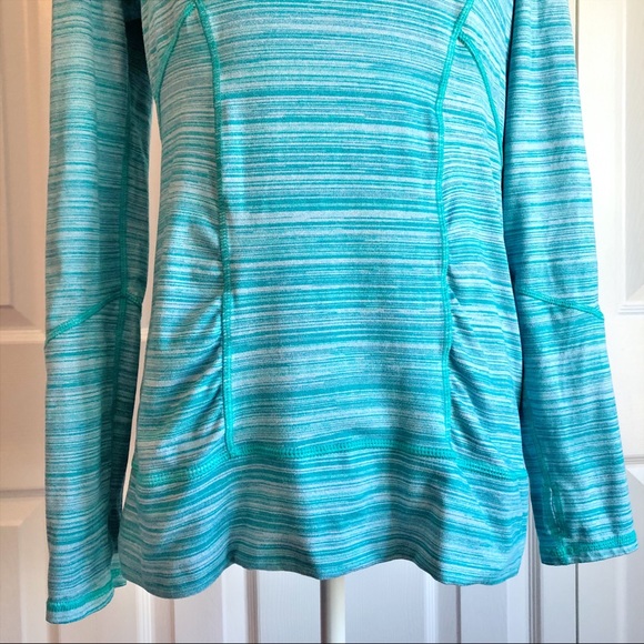 Zella Turquoise Blue Athletic Pullover Hoodie Top Large - Picture 3 of 13